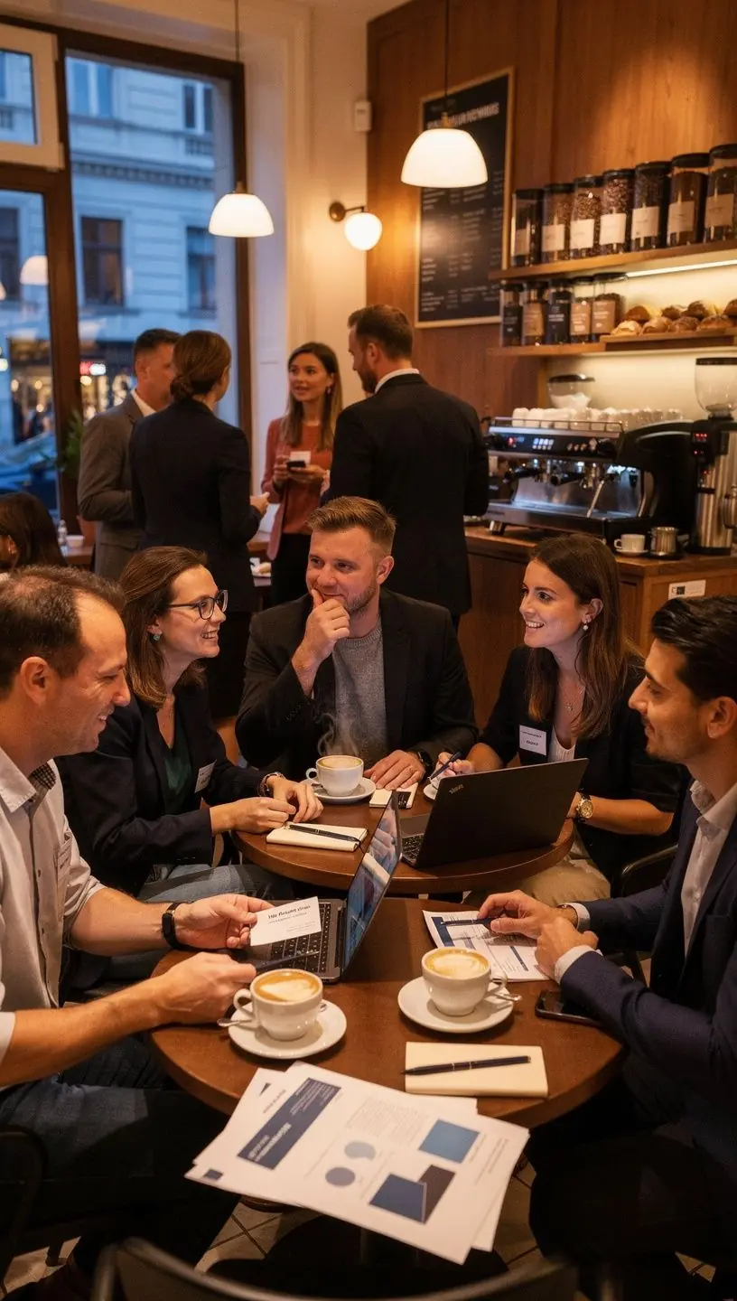Zwei Personen, die gemeinsam an einem Laptop arbeiten und Buchhaltungsunterlagen überprüfen.